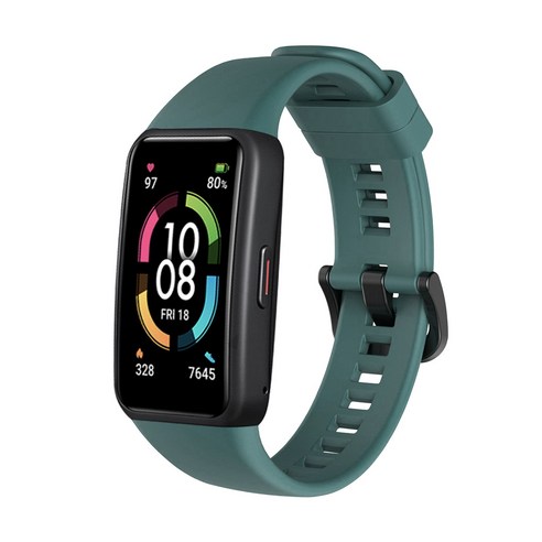 dodocool Honor Band 6 실리콘 교체 스트랩, 록 시안, 견장