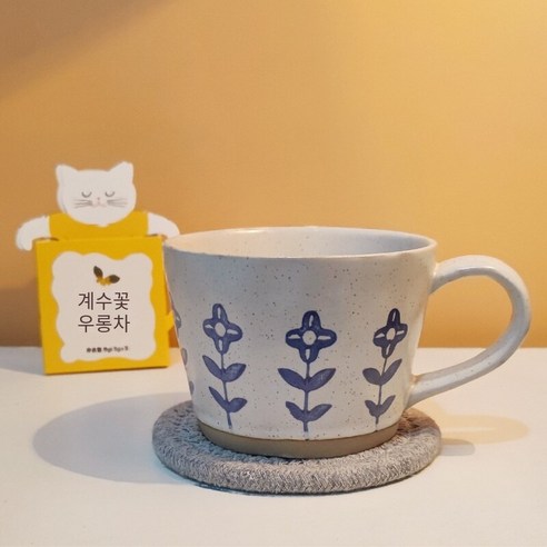 [다나에]거친 도자기 머그잔 아침 우유 커피 컵, 작은 난초 아침 식사 컵, {"사이즈":"301-400ml"}