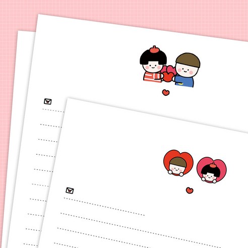 예쁜 편지지 4종 세트 봉투포함