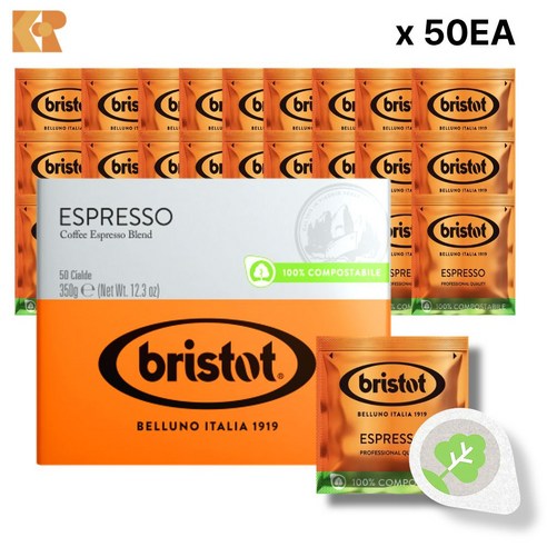미슐랭 [브리스토트] BRISTOT PODS - ESPRESSO ESE 에스프레소 파드(포드)커피(44mm) | 이탈리아 에스프레소 원두 | 7g 맛있는 원두커피파드