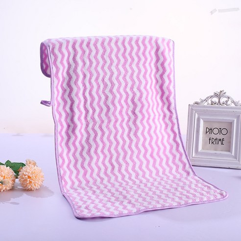 ZZJJC 코랄 타월 극세사 타월 드라이물수건, 75*35cm 【카드지], 물결보라