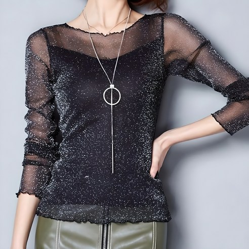 밤하늘 별빛을 담은 듯, 체인지쉬 글리터 펄 댄스 티셔츠로 무대를 밝히세요 라인댄스