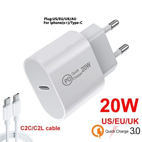 S22 20W S21 맥스 C 프로 갤럭시 전원 TYPEC 1 USB 아이폰 충전 블록 11 포트 13 12 어댑터 충전기 벽 PD 샤오미, 1) EU Plug