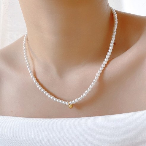 진주 목걸이 미니 진주 목걸이 4mm 여성 선물 애인 선물