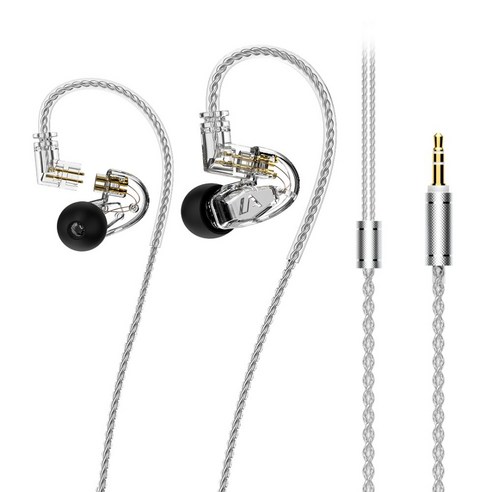 Lafitear LT2 밸런스드 아머처 HIFI 유선 이어폰 3.5mm, 클리어