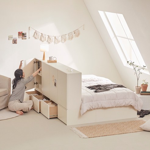 편안함과 수납을 동시에 갖춘 침대