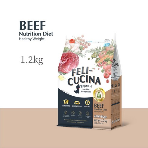 펠리쿠치나 반습식사료 비프 1.2kg (100g*12pack), 소, 100g, 12개