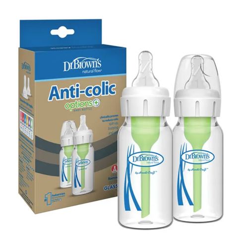 닥터브라운 옵션스플러스 내로우 유리젖병, 2개, 120ml