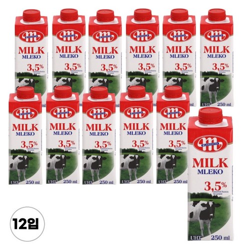 폴란드 믈레코비타 멸균우유, 250ml, 24개