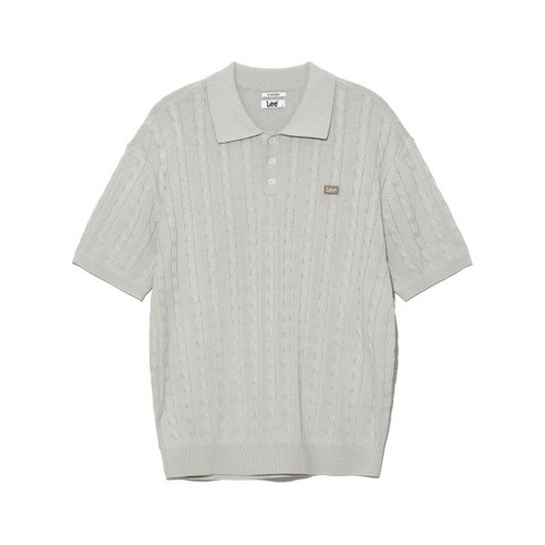 [국내매장판] 리 LEE 케이블 카라 반팔 니트 라이트 그레이 LE2502KT04LG 134697