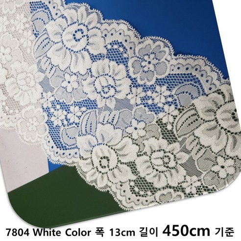 dklace 스판레이스 7804 폭 13cm 길이 90cm 기준, 화이트(450cm_5yd), 1개