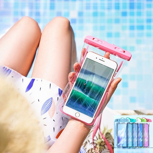 써니블루 핸드폰 터치 스트랩 방수팩, 1개, 민트