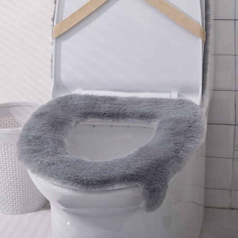 사계절 보편적 인 끈적 끈적한 버클 방수 화장실 쿠션 사각형 화장실 커버, 회색 화장실 링 패드