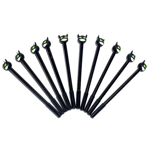 파티팡 캐릭터볼펜 데빌 0.5mm, 그린, 10개