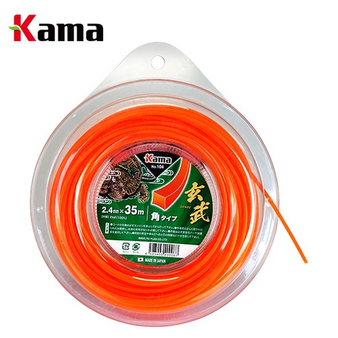 카마 일제 예초기 줄날 커터 나일론 캇타 예초기날 꽈베기 톱니형 사각형 KAMA, 02_사각형 35M 2.4MM 나일론커터 NO.104, 1개