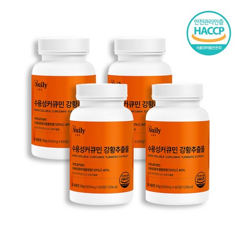 2세대 수용성 커큐민 강황추출물 식약처 HACCP 인증 하이드로 커큐민, 1개, 60정