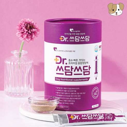 쓰담쓰담 Dr+강아지 종합영양제 말고기맛+오리맛 아기애견 노견 필수, 오리15gx30EA