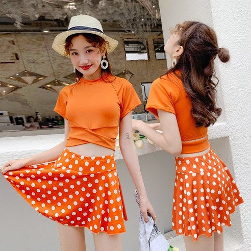 수영복 여성용 인스루 슬림핏 비키니 스커트 수영복