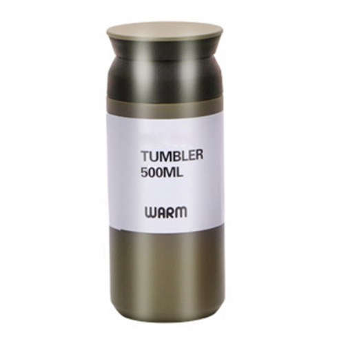 위베이지크 어디서나쏙 예쁜 진공 텀블러, 카키, 500ml