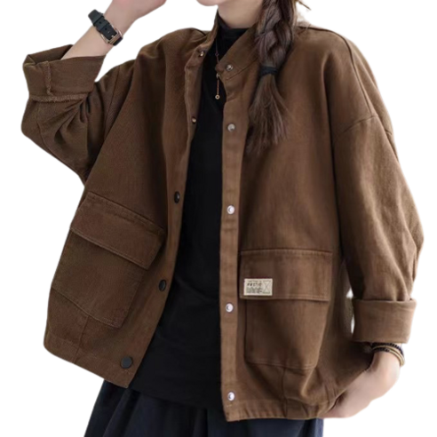 도오빠 젤리오 여성 긴팔 자켓 스탠드 카라 재킷 숏 점퍼 루즈핏 오버핏 아우터 바람막이 여자자켓