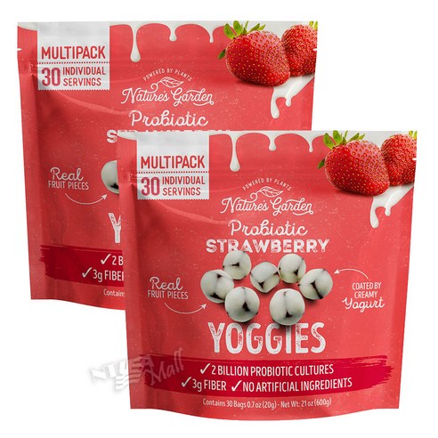 [1+1]네이쳐스가든 요기스 프로바이오틱 스트로베리 요거트 20gx30팩 NATURE'S GARDEN PROBIOTIC STRAWBERRY YOGURT