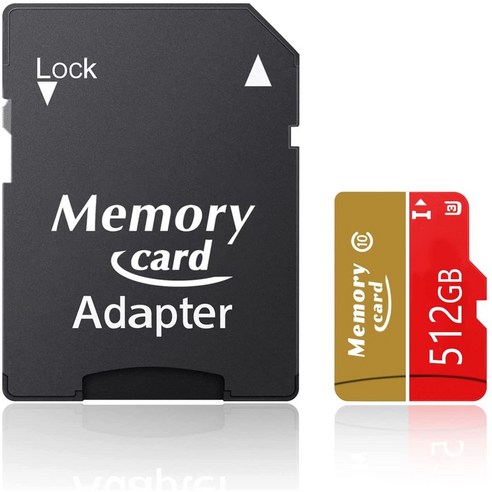 울트라 마이크로 SDTF 512GB Micro SD 메모리 풀 사이즈 어댑터 A2 U3 4K C10 읽기 속도 비디오 녹화 휴대폰 카메라, 1개