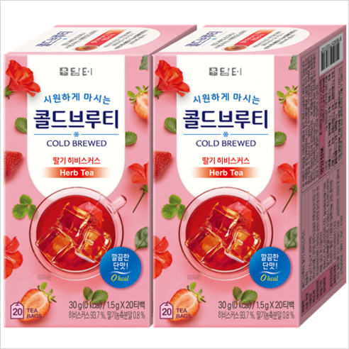 담터 콜드브루티 딸기 히비스커스, 1.5g, 1개입, 20개