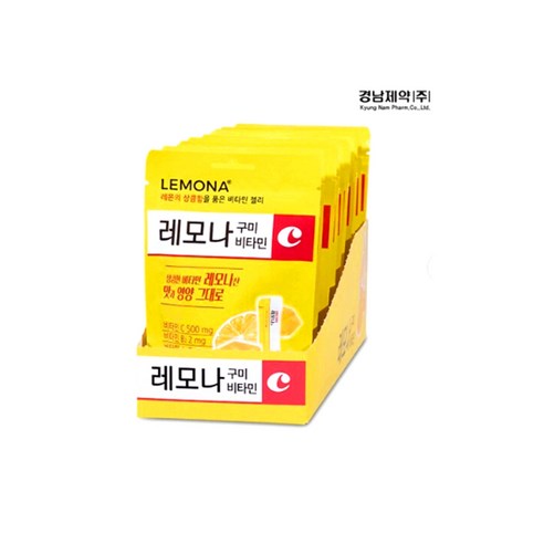 경남) 레모나 구미 비타민C 젤리 43g x 10팩 비타민 함유, 10개