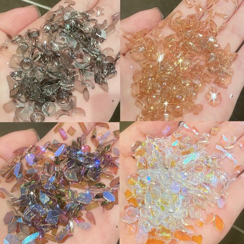네일파츠 얼음네일 빔보석 파츠 종합 100p 세트, 모듬