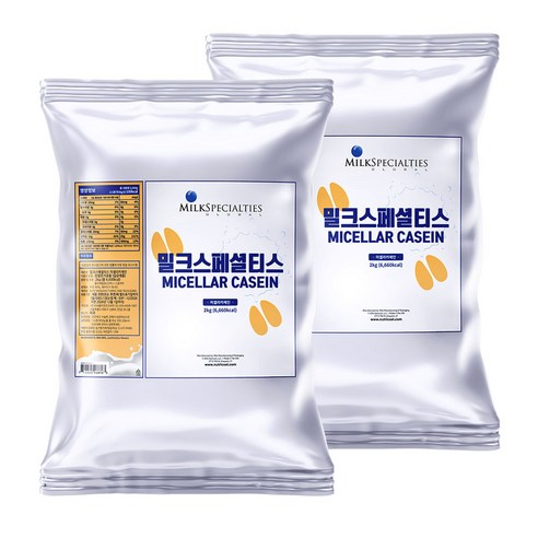 [1+1 event] 밀크스페셜티 카제인 casein 포대유청단백질 미국 단백질쉐이크 다이어트 프로틴, 2개, 2kg