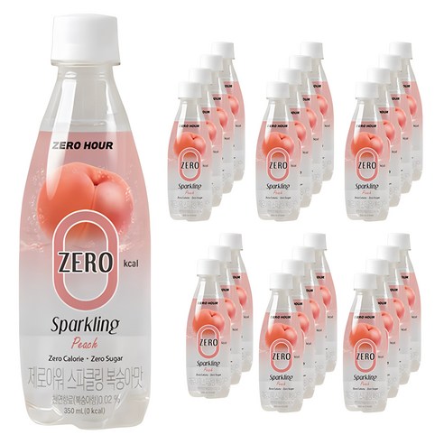 제로아워 ZERO 스파클링 복숭아맛 탄산음료, 350ml, 24개