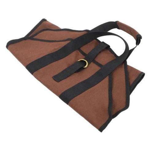 휴대용 장작 보관 가방 로그 토트 핸드백 홈 주방 용품 캔버스, 카키색 옷감, 136x46cm.