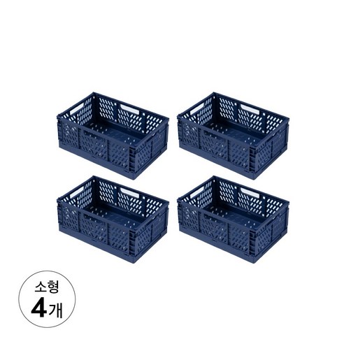 풀템 접이식 다용도 정리함 폴딩박스, 네이비, 4개