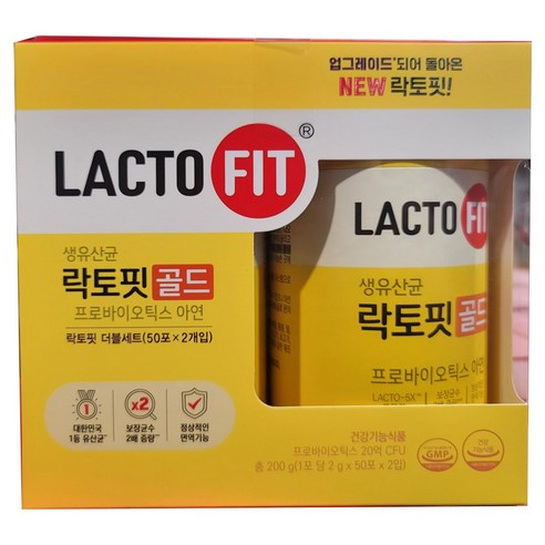 종근당건강 락토핏 골드 더블세트 50포X2개입, 1개, 200g
