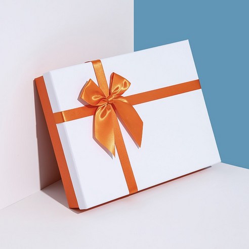 KORELAN 선물 박스 빈 박스 직사각형 선물 박스 주황색 포장 박스 심플한 창의력 큰 생일 선물 박스, 중고호 23*18*8.5, 흰 바탕
