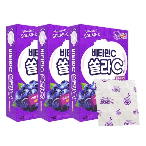 헬스라이프 고려은단 쏠라C 30정 x 3개 레몬 블루베리 씹어먹는 비타민 츄어블 캔디 쏠라씨 H