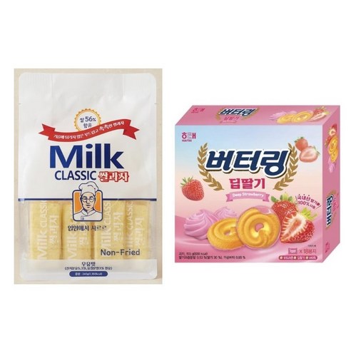 버터링 딥딸기 155G + 밀크클래식 쌀과자 240g 대세 신상과자