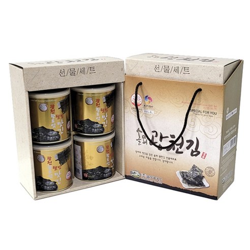광천김선물세트 4캔 깡통김 명절, 단품, 단품