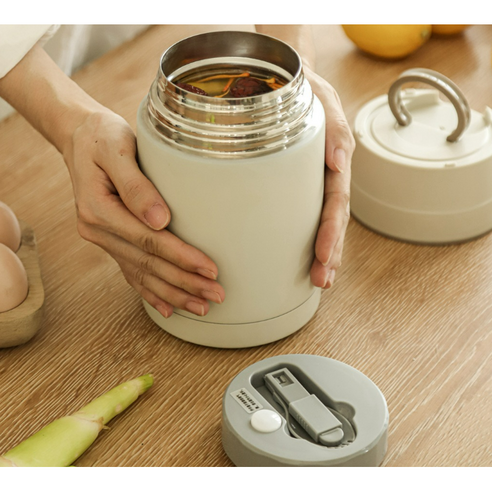 SGAKIC 보온보냉 도시락통, 베이지 1000ML, 1개