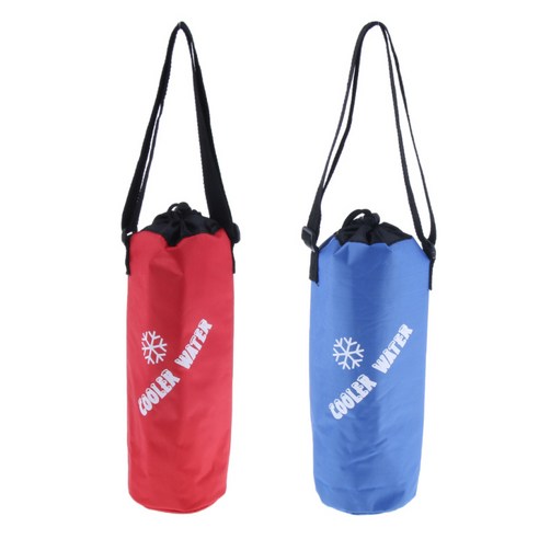 2Pcs 절연 와인 쿨러 여행 캠핑 음료 점심 쿨 가방, 다색, 28.5cm, 나일론