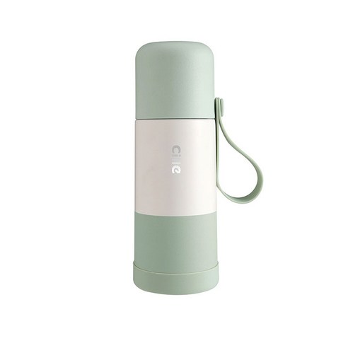 Cille 콘트랙 컬러 스테인리스 스틸 보온병, 그린, 350ml