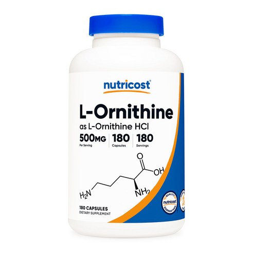 뉴트리코스트 L 오르니틴 500mg 캡슐 180캡슐 1서빙 500mg 180회분 L-Ornithine Capsules [180 CAPS], 1개, 180정