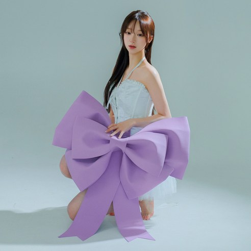 키치셀럽 글램 빅 리본 생일 연말파티 대형리본 웨딩카 매장 인테리어 데코리본, 라일락