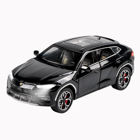 다이캐스트 금속 1:24 람보르기니 우루스 슈퍼카 SUV 합금 풀백 자동차 모형, 1개, 블랙