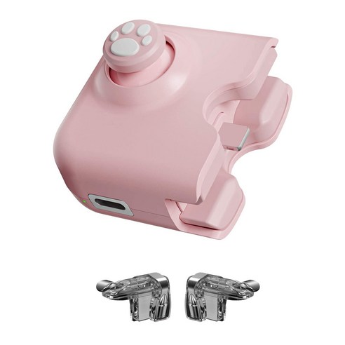 Xzante L1R1 게임 트리거가 있는 PUBG 컨트롤러의 경우 LOL CF용 충전 포트가 iPhone 포트용 조이스틱 패드 (분홍), 1개, 분홍
