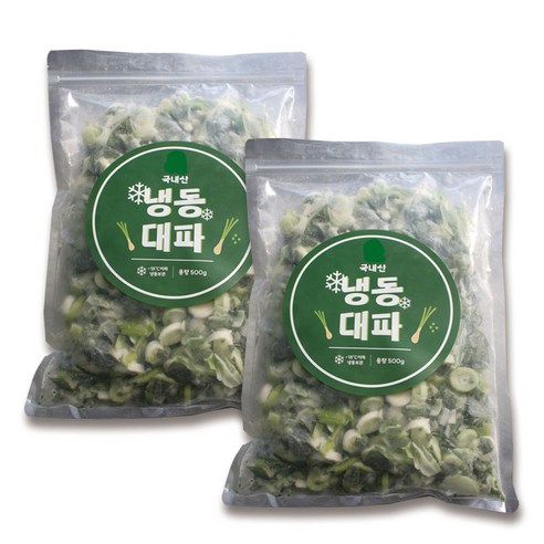 국산 대파 냉동 세척 깐 손질 냉동 슬라이스, 1개, 500g+500g