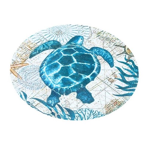 동물 패턴 매끄러운 둥근 목욕 깔개 목욕 매트 목욕 깔개 크기 가능, 바다 거북 80cm, {"사이즈":"설명"}, {"수건소재":"설명"}