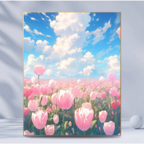 조이제이 21종 40x50 쉬운그림그리기 DIY 유화그리기세트 명화그리기, 001 튤립, 1개