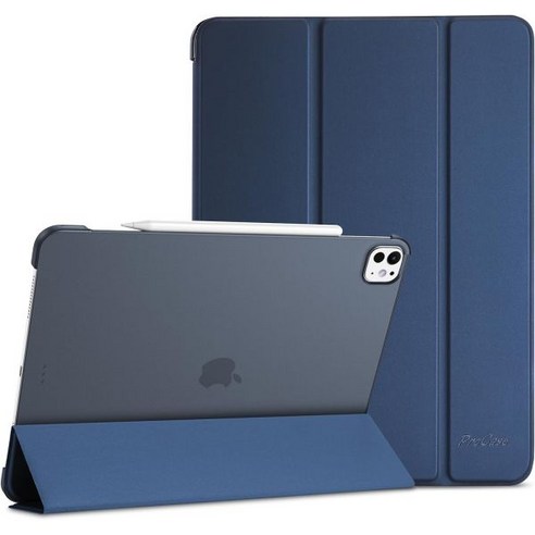 미국 프리미엄 ProCase for iPad Pro 13인치 케이스 2024 (M47세대) M4 13 스마트 폴리오 슬림 스탠드 하드쉘 백 - 네이비, Navy