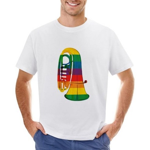 투바 셔츠 남성 악기 뮤지컬 티셔츠, 3XL, 컬러